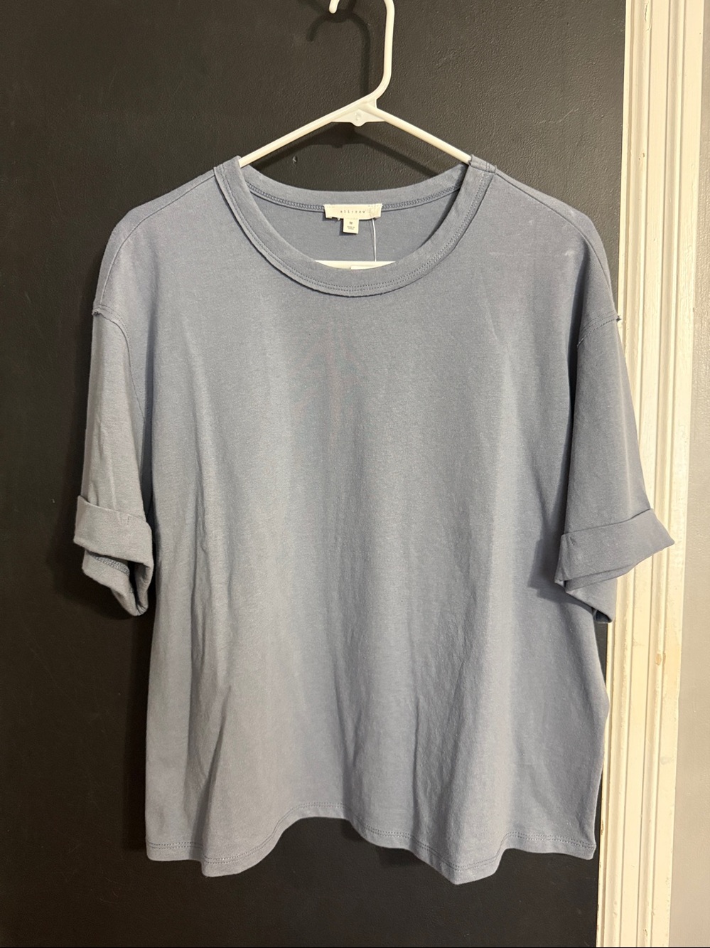 all:row Cotton Oversized Cuffed Sleeve Cropped Tee Size: M